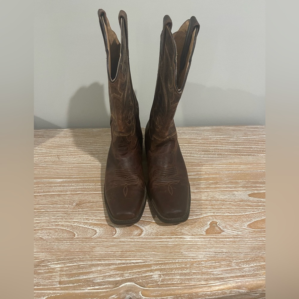 Brown Leather Heeled Boots
